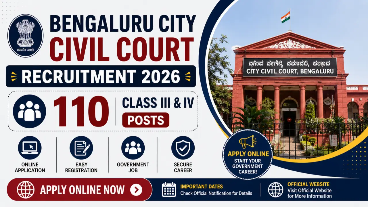 Bengaluru City Civil Court Recruitment 2026: Apply Online for 110 Class III & IV Posts banner