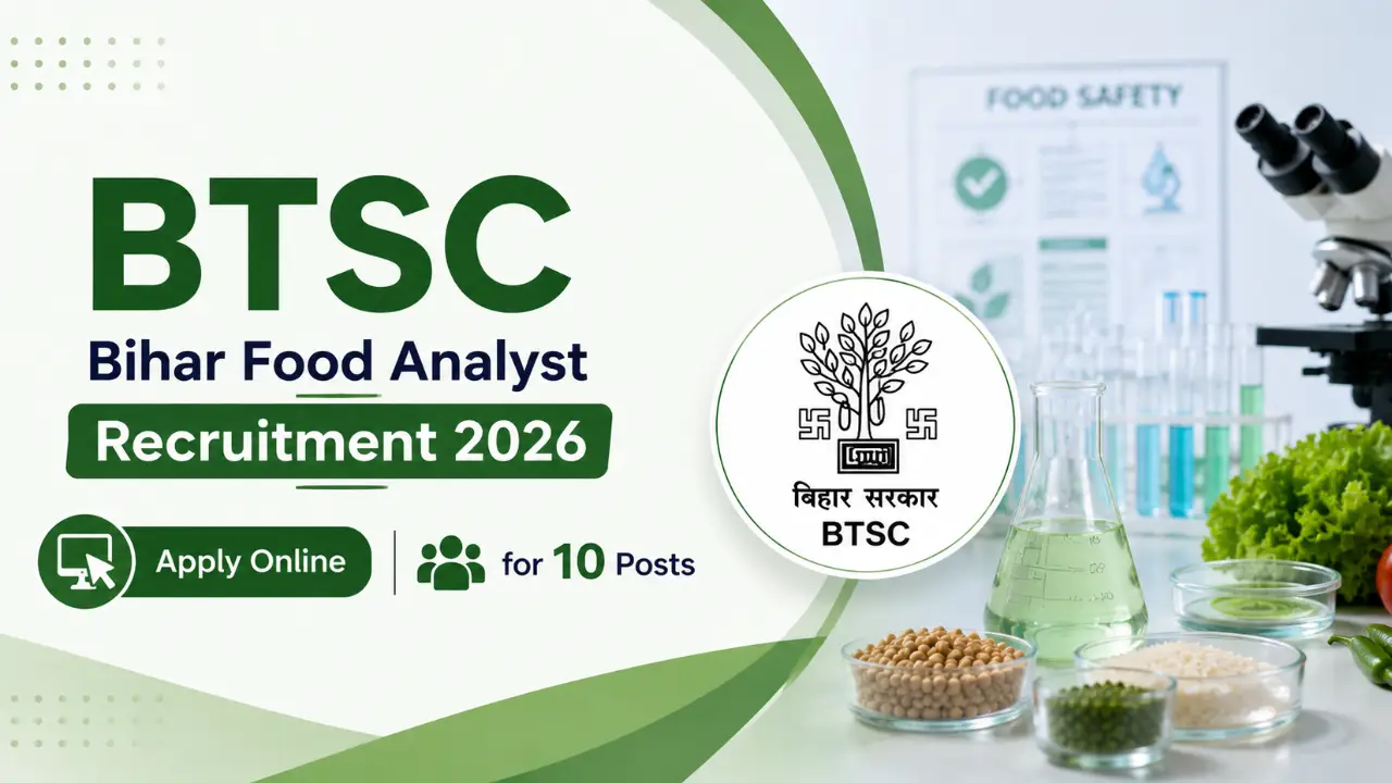 BTSC Bihar Food Analyst Recruitment 2026: Apply Online for 10 Posts banner