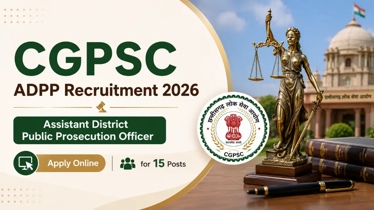 CGPSC ADPP Recruitment 2026: Apply Online for 15 Assistant District Public Prosecution Officer Posts banner
