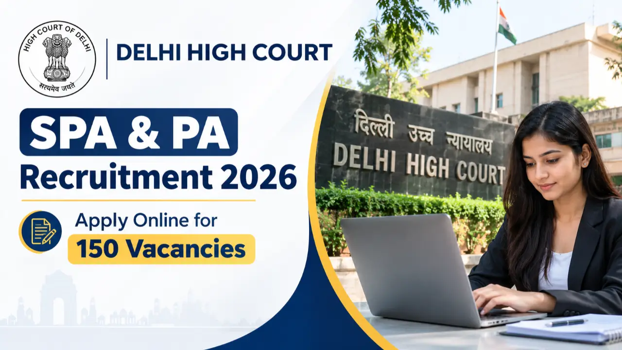 Delhi High Court SPA & PA Recruitment 2026: Apply Online for 150 Vacancies banner