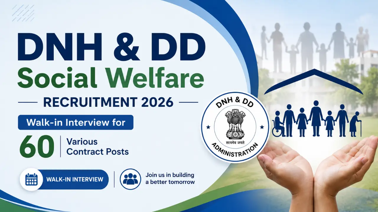 DNH & DD Social Welfare Recruitment 2026: Walk-in Interview for 60 Various Contract Posts banner