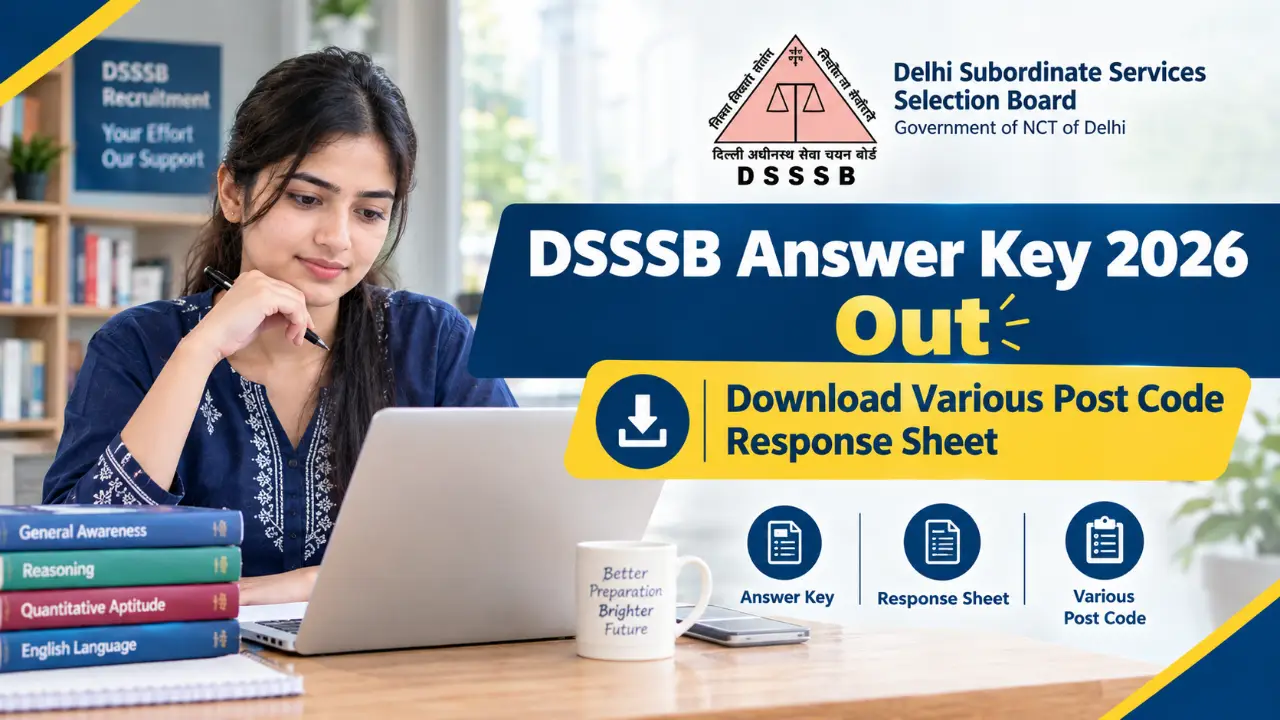 DSSSB Answer Key 2026 Out: Download Various Post Code Response Sheet banner