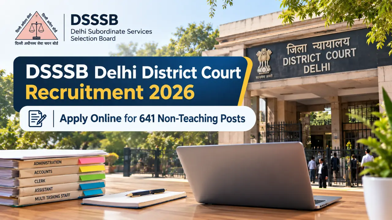DSSSB Delhi District Court Recruitment 2026: Apply Online for 641 Non-Teaching Posts banner