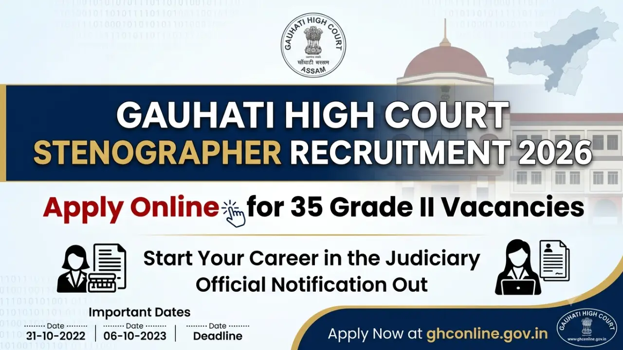Gauhati High Court Stenographer Recruitment 2026 Apply Online for 35 Grade II Vacancies banner