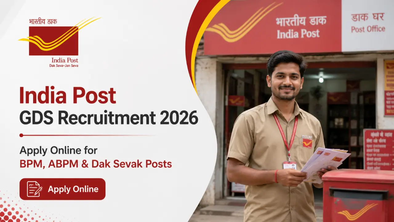 India Post GDS Recruitment 2026: Apply Online for BPM, ABPM & Dak Sevak Posts banner