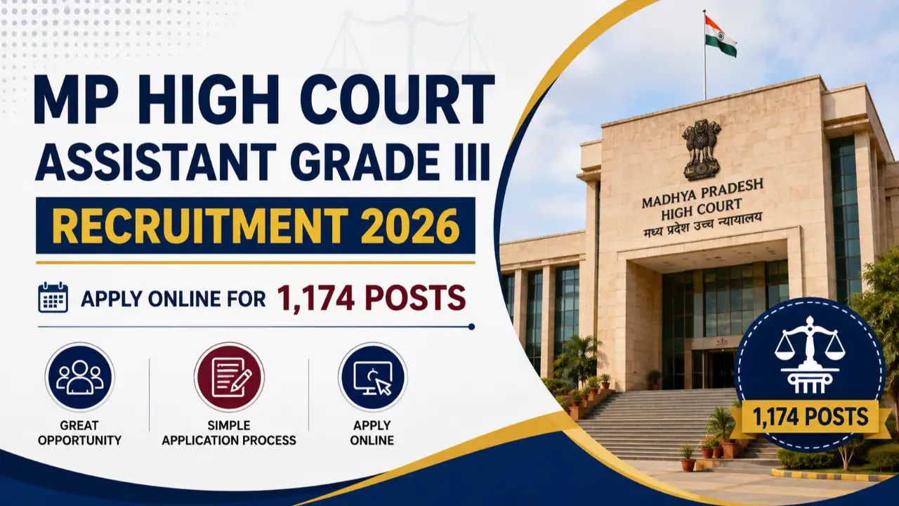 MP High Court Assistant Grade III Recruitment 2026: Apply Online for 1,174 Posts banner