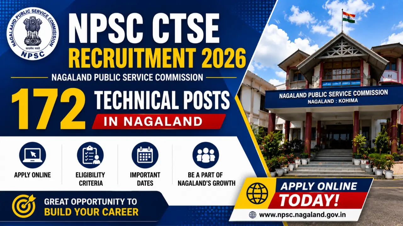 NPSC CTSE Recruitment 2026: Apply Online for 172 Technical Posts in Nagaland banner