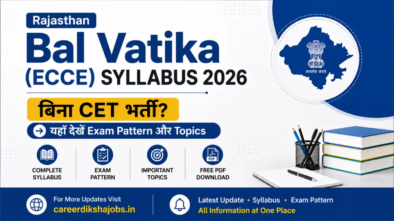 Rajasthan Bal Vatika (ECCE) Syllabus 2026: बिना CET भर्ती? यहाँ देखें Exam Pattern और Topics banner