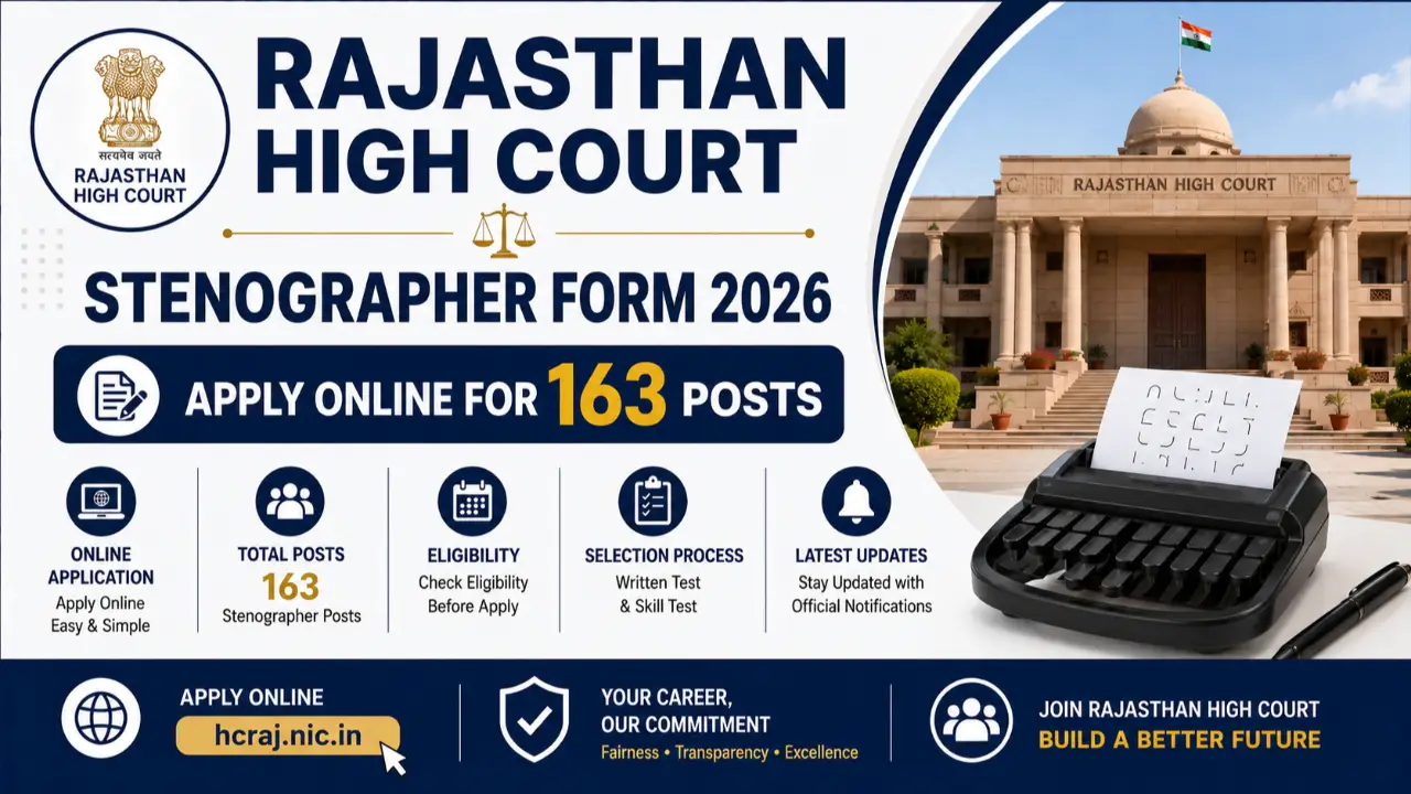 Rajasthan High Court Stenographer Form 2026: Apply Online for 163 Posts banner