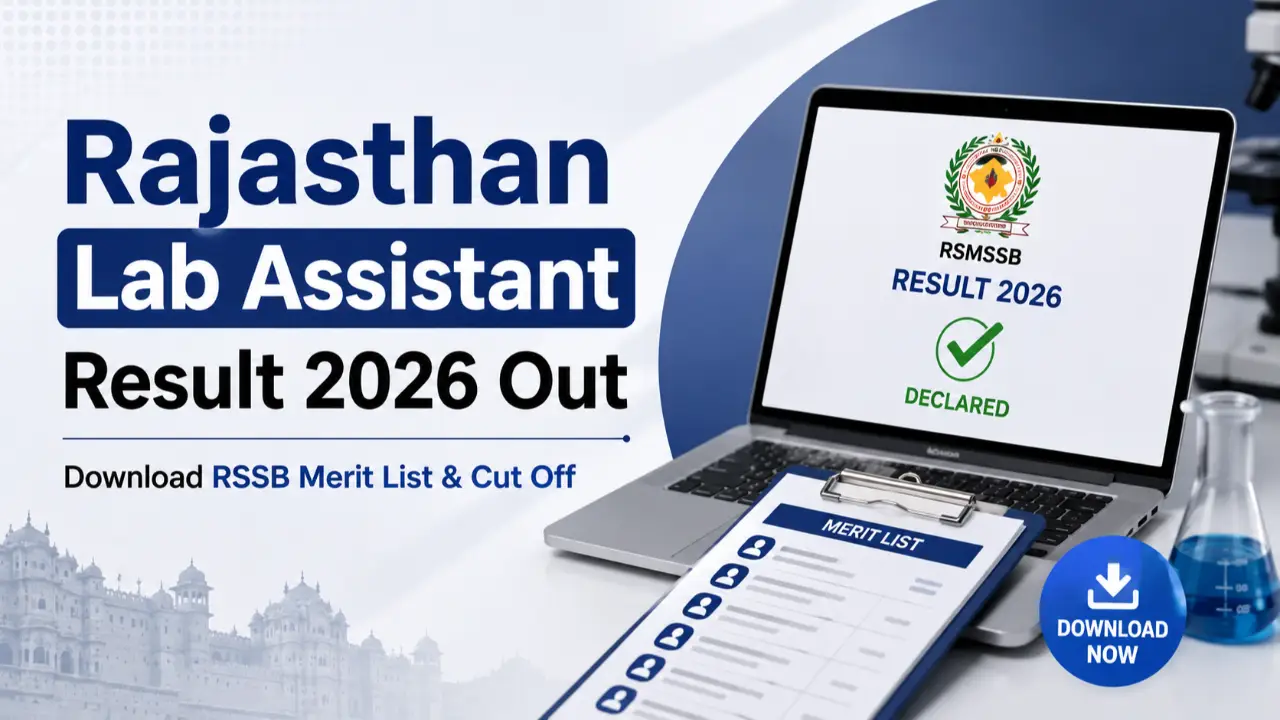 Rajasthan Lab Assistant Result 2026 Out: Download RSSB Merit List & Cut Off banner