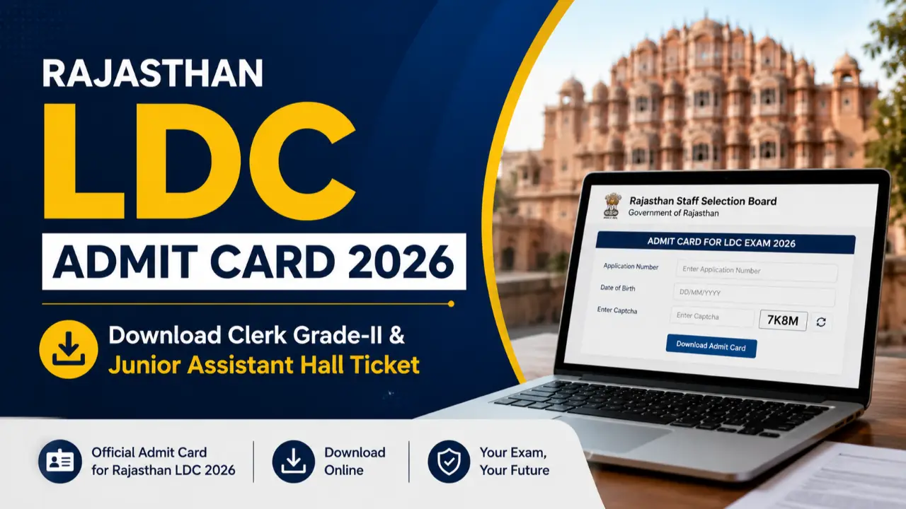 Rajasthan LDC Admit Card 2026: Download Clerk Grade-II & Junior Assistant Hall Ticket banner