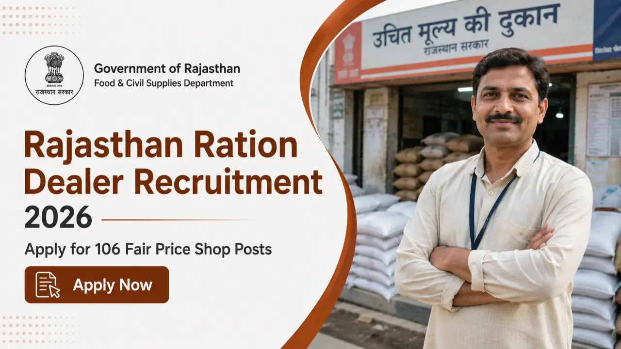 Rajasthan Ration Dealer Bharti 2026: राजस्थान राशन डीलर भर्ती का बिना परीक्षा नोटिफिकेशन जारी banner