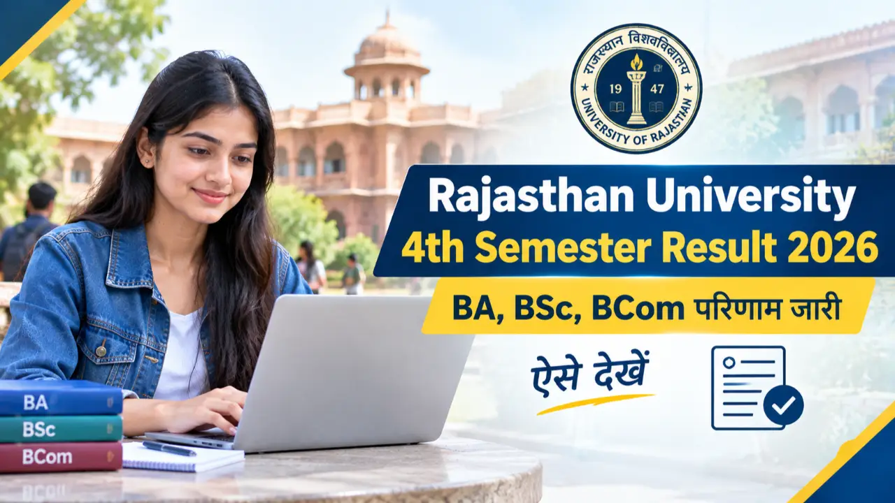 Rajasthan University 4th Semester Result 2026: BA, BSc, BCom परिणाम जारी, ऐसे देखें banner