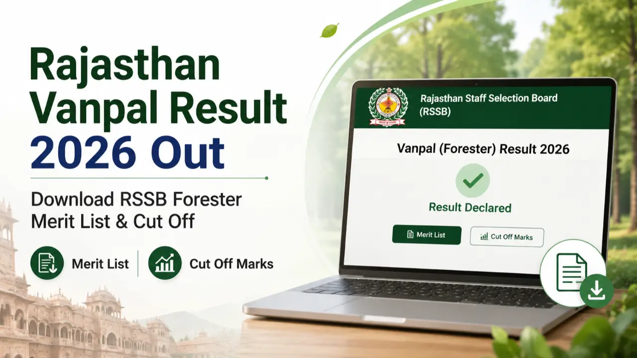 Rajasthan Vanpal Result 2026 Out: Download RSSB Forester Merit List & Cut Off banner