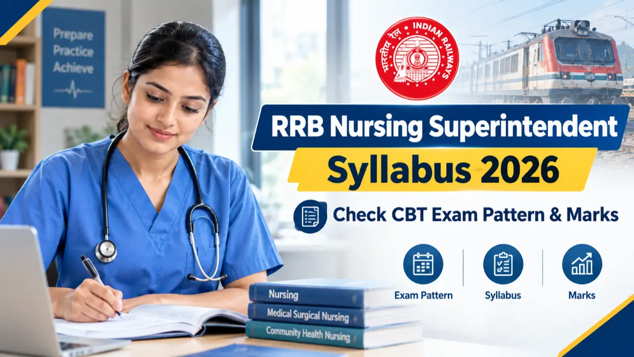 RRB Nursing Superintendent Syllabus 2026: Check CBT Exam Pattern & Marks banner