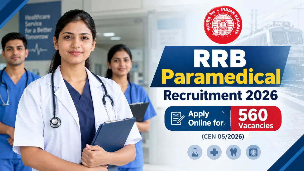 RRB Paramedical Recruitment 2026: Apply Online for 560 Vacancies (CEN 05/2026) banner - Pharmacist Govt Jobs 2026: D.Pharm & B.Pharm Vacancies, Salary & Eligibility