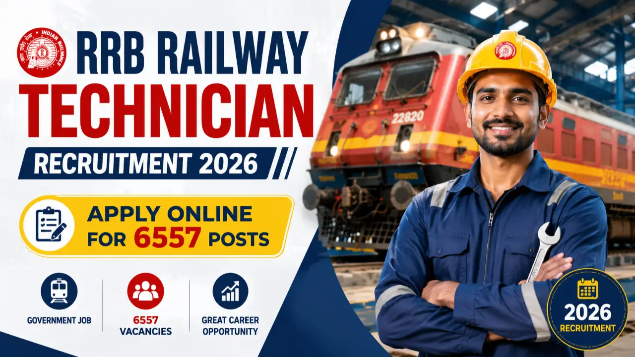 RRB Railway Technician Recruitment 2026: Apply Online for 6557 Posts banner