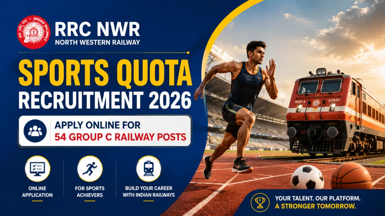 RRC NWR Sports Quota Recruitment 2026: Apply Online for 54 Group C Railway Posts banner