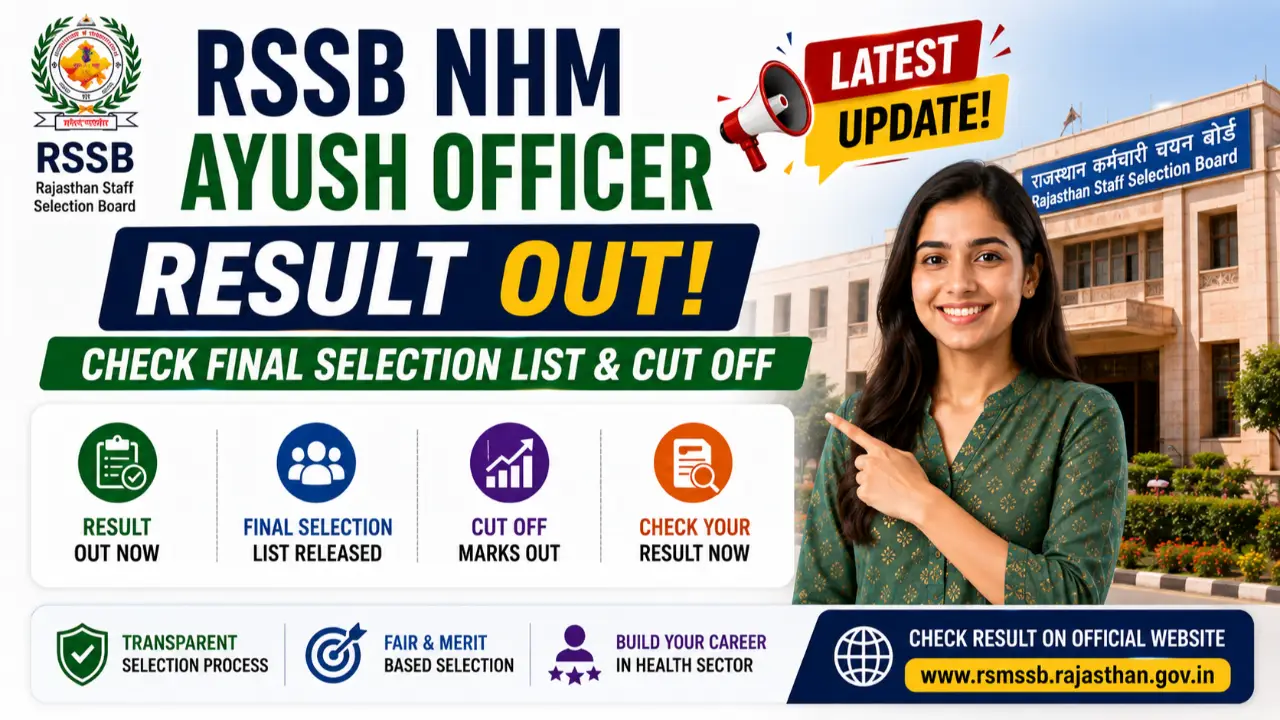 RSSB NHM Ayush Officer Result Out: Check Final Selection List & Cut Off banner