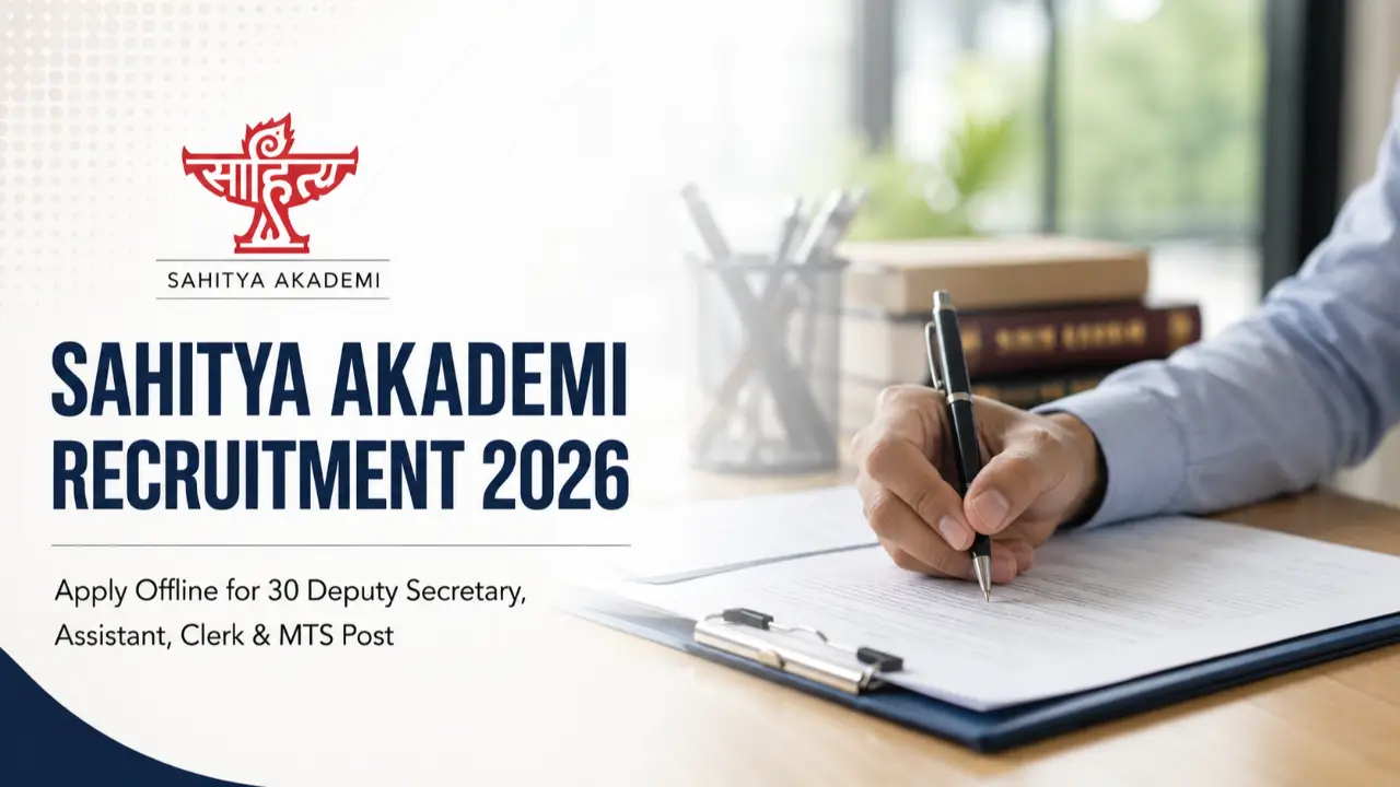 Sahitya Akademi Recruitment 2026: Apply Offline for 30 Deputy Secretary, Assistant, Clerk & MTS Post banner