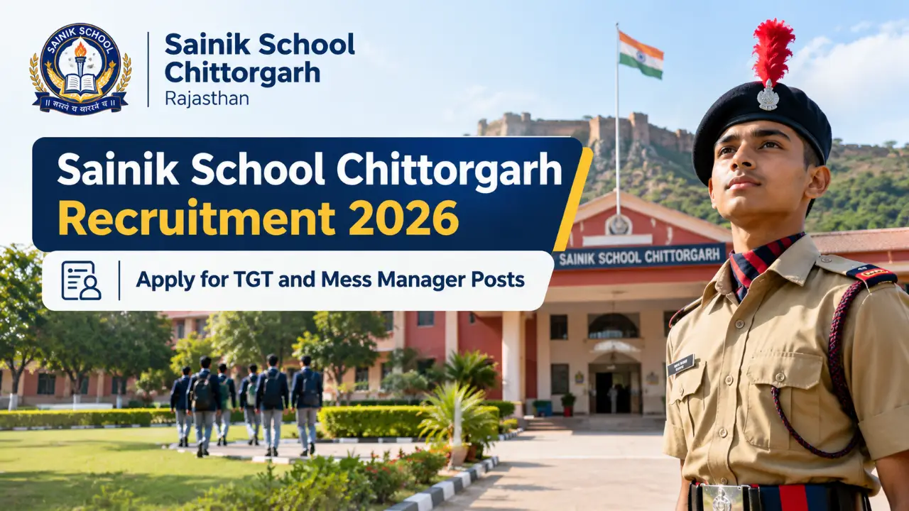 Sainik School Chittorgarh Recruitment 2026: Apply for TGT and Mess Manager Posts banner