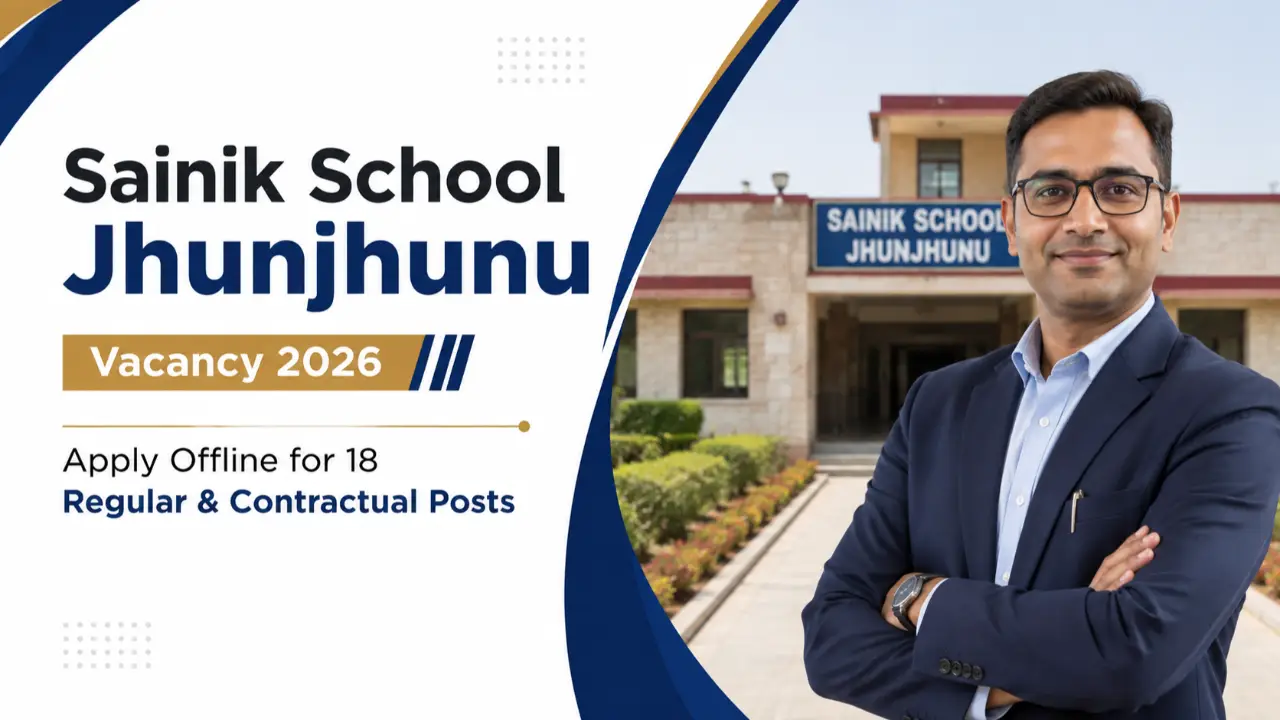 Sainik School Jhunjhunu Vacancy 2026: Apply Offline for 18 Regular & Contractual Posts banner