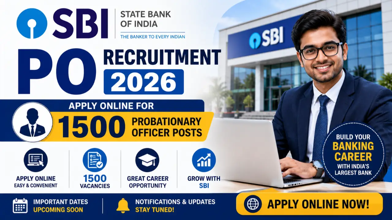 SBI PO Recruitment 2026: Apply Online for 1500 Probationary Officer Posts banner