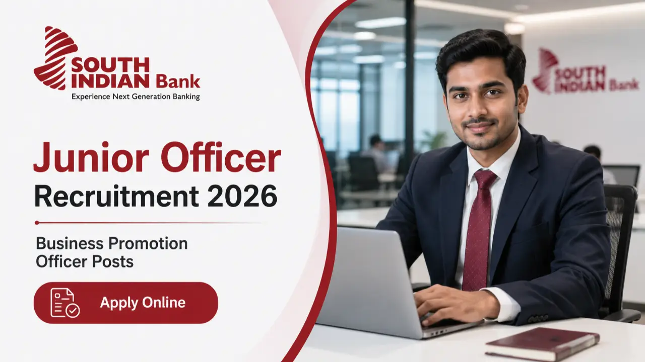 South Indian Bank Junior Officer Recruitment 2026: Apply Online for Business Promotion Officer Posts banner