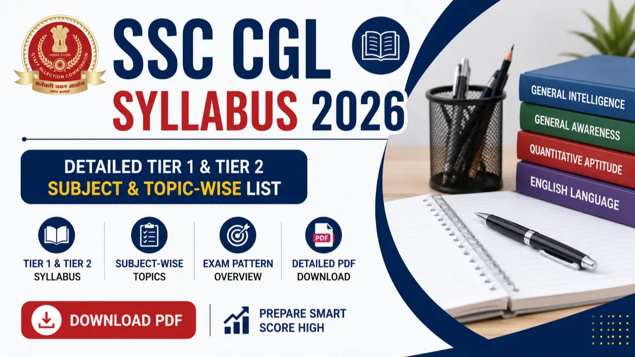 SSC CGL Syllabus 2026: Detailed Tier 1 & Tier 2 Subject & Topic-Wise List PDF banner