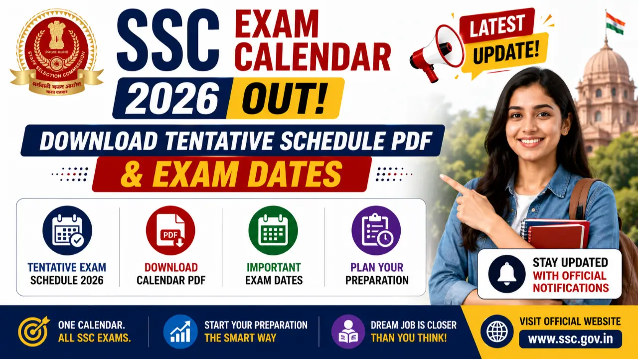 SSC Exam Calendar 2026 Out: Download Tentative Schedule PDF & Exam Dates banner