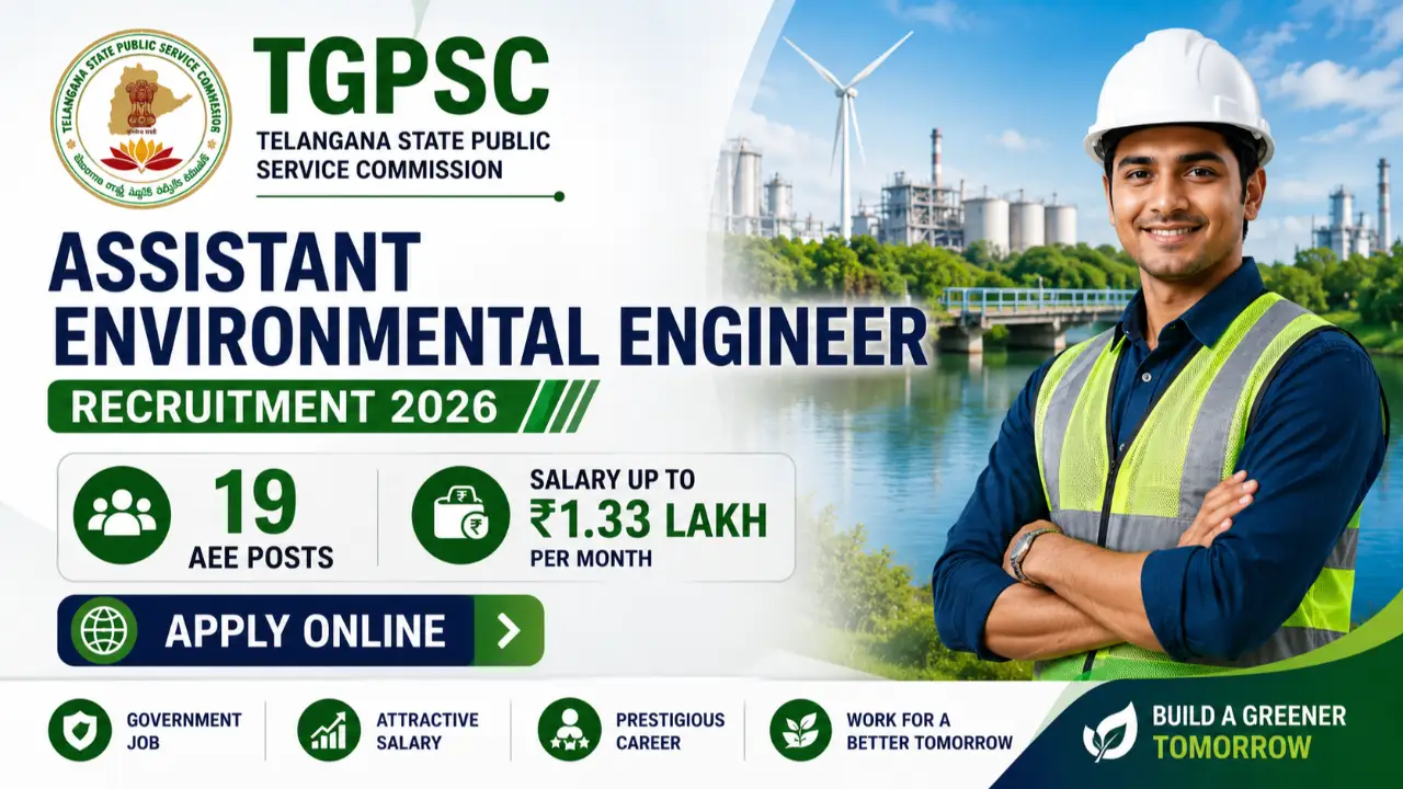 TGPSC Assistant Environmental Engineer Recruitment 2026: Apply Online for 19 AEE Posts banner