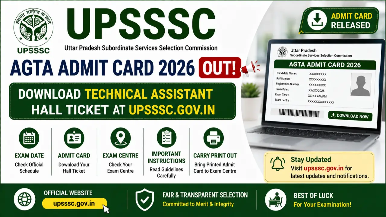 UPSSSC AGTA Admit Card 2026 Out: Download 2759 Agriculture Technical Assistant Hall Ticket banner
