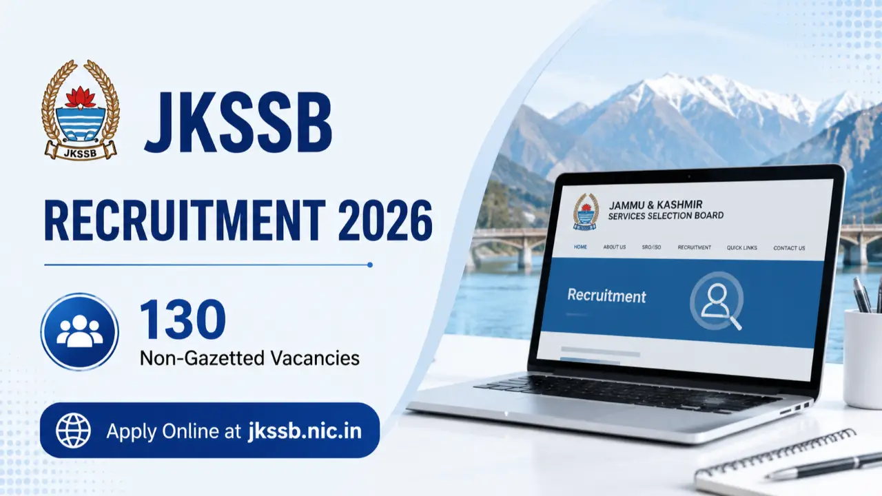 JKSSB Recruitment 2026: Apply Online for 130 Non-Gazetted Vacancies (Advt 04/2026) at jkssb.nic.in banner - Jammu and Kashmir Jobs