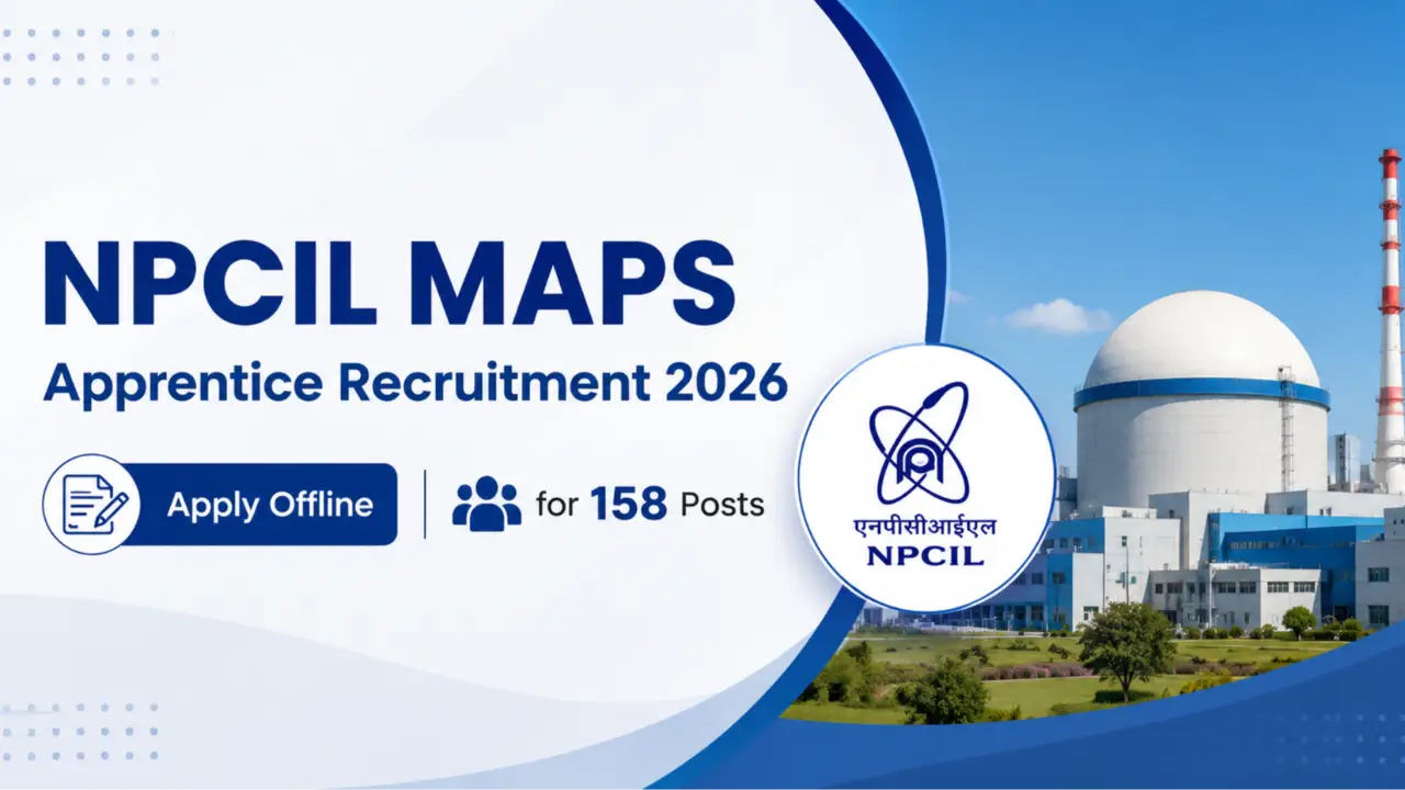 NPCIL MAPS Apprentice Recruitment 2026: Apply Offline for 158 Posts banner