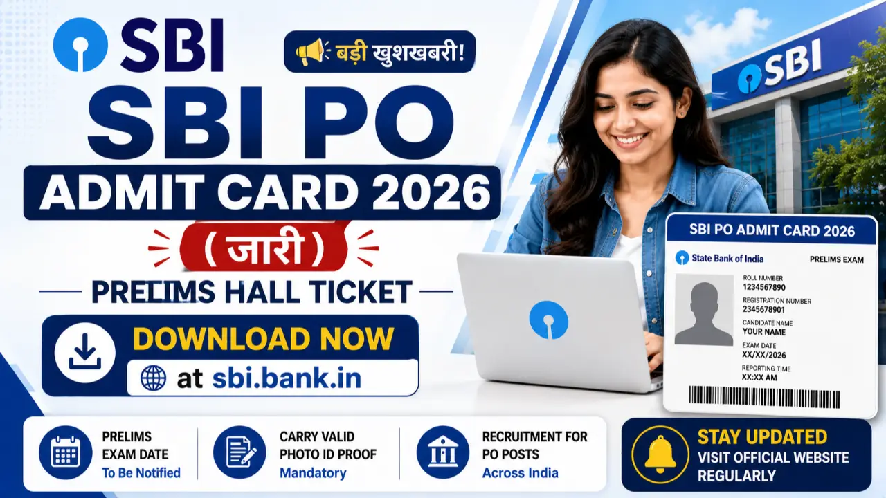 SBI PO Admit Card 2026 (जारी) Download Prelims Hall Ticket at sbi.bank.in banner